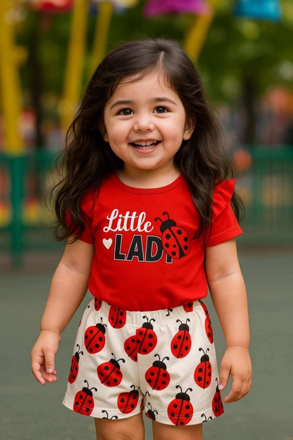 WhatsApp Image 2025-09-04 at 2.05.55 PM (4) Baby Girls & Kids 2 pcs Printed T-shirt With Short pant Set (3mths-7yrs) - Image 1