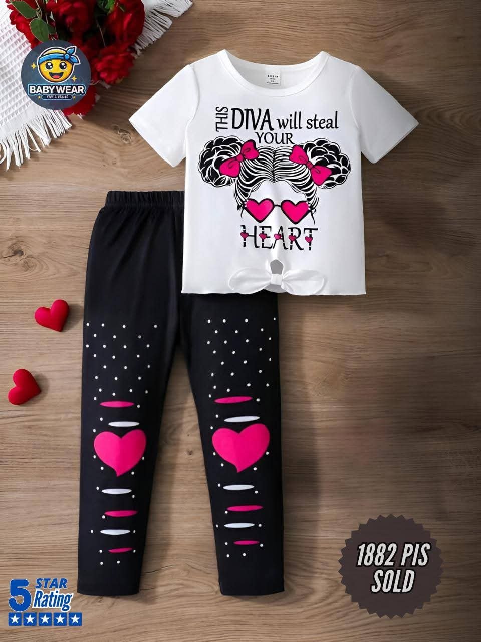 WhatsApp Image 2025-09-14 at 2.20.21 AM (2) Baby Girls & Kids Printed T-shirt & Full/Long Pant Set - Image 1